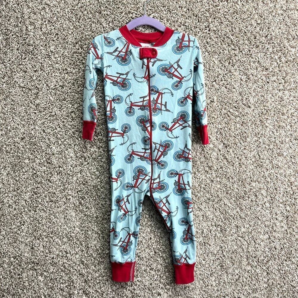 Hanna Andersson Pajamas Baby 18-24M Bicycle Print‎ Blue and Red Print